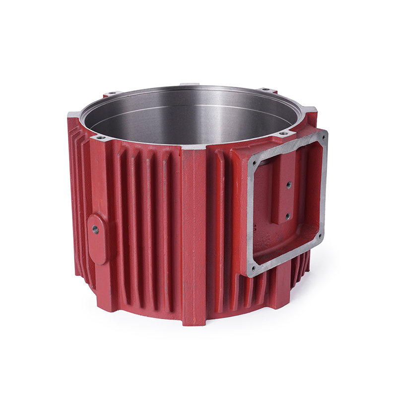 Grijze gietijzeren motorbehuizing